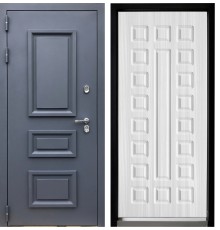 Входная дверь Дверной континент ДК-16 NY с терморазрывом (Муар Серый / Сандал белый)